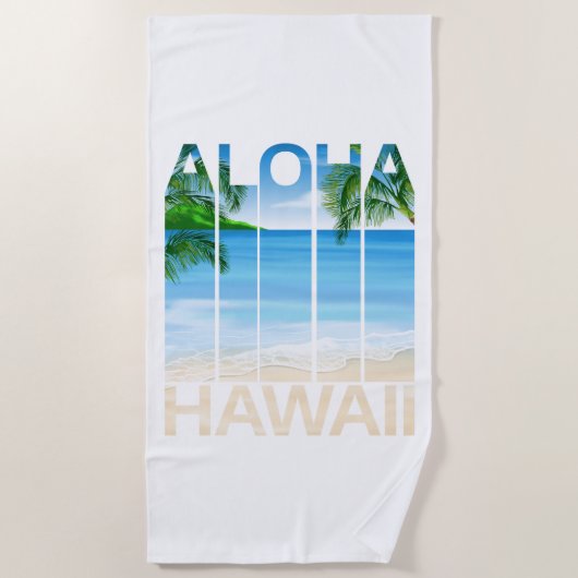 Aloha Hawaii Inseln Tropischer Strand Strandtuch (Vorderseite)