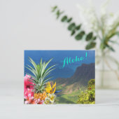 Aloha Hawaii Landschaft und Flora Postkarte (Stehend Vorderseite)