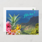 Aloha Hawaii Landschaft und Flora Postkarte (Vorne/Hinten)