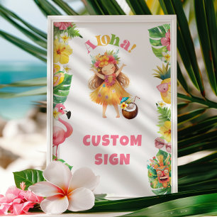 Aloha hawaii luau Geburtstagspartei Custom Poster
