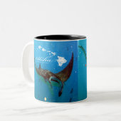 Aloha Hawaii-Mantarochen und Hawaii-Inseln Zweifarbige Tasse (Vorderseite Links)