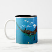 Aloha Hawaii-Mantarochen und Hawaii-Inseln Zweifarbige Tasse (Links)