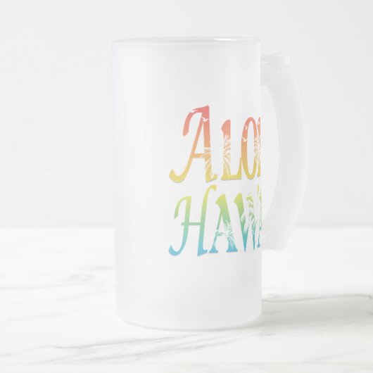 Aloha Hawaii Mattglas Bierglas (VorderseiteRechts)