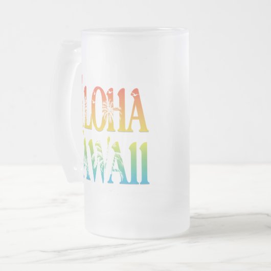 Aloha Hawaii Mattglas Bierglas (Vorderseite Links)