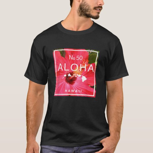 Aloha Hawaii No. 50 Staat Hibiskus t Shirt (Vorderseite)