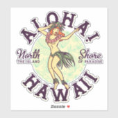 Aloha Hawaii North Shore Hula Girl Lei Aufkleber (Blatt)