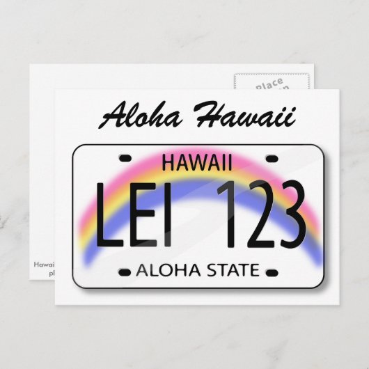 Aloha Hawaii-Nummernschild Postkarte (Vorne/Hinten)