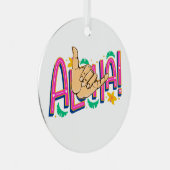 Aloha Hawaii Ornament Aus Metall (Vorderseite Rechts)