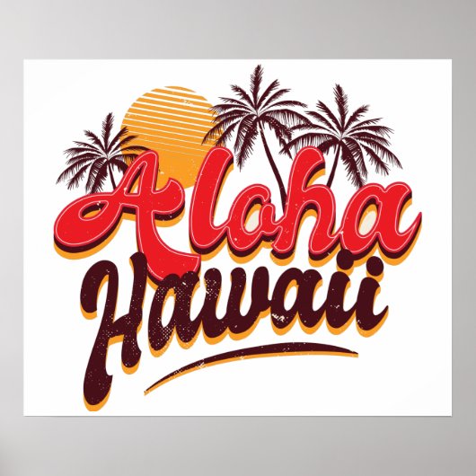 Aloha Hawaii Palm Tree Poster (Vorne)