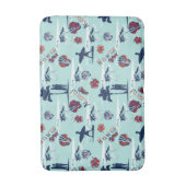 Aloha Hawaii Palm Tree Surf Hawaii Art Muster Badematte (Vorderseite Vertikal)