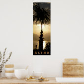 Aloha Hawaii Palm Trees Tropics Sunset Travel Poster (Küche)