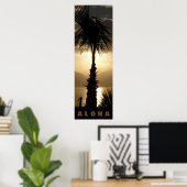 Aloha Hawaii Palm Trees Tropics Sunset Travel Poster (Heimbüro)