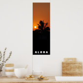 Aloha Hawaii Palm Trees Tropics Sunset Travel Poster (Küche)