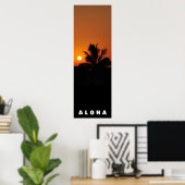 Aloha Hawaii Palm Trees Tropics Sunset Travel Poster (Heimbüro)