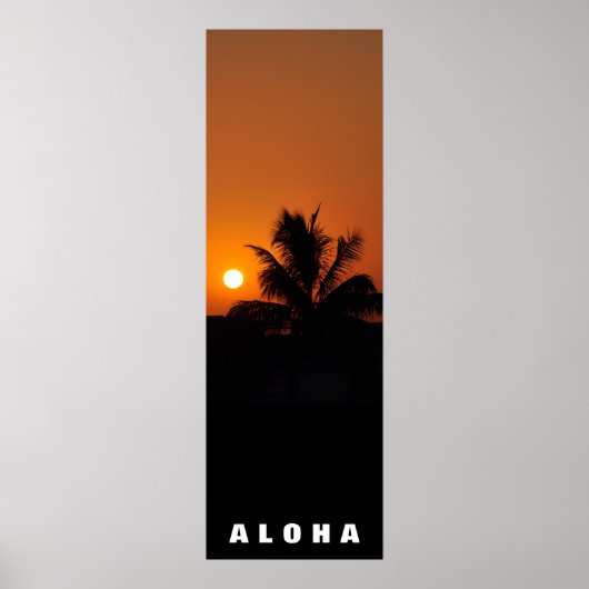 Aloha Hawaii Palm Trees Tropics Sunset Travel Poster (Vorne)