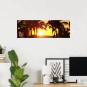 Aloha Hawaii Palm Trees Tropics Sunset Travel Poster (Heimbüro)