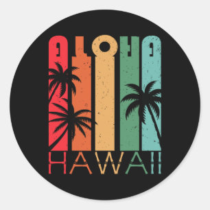 Aloha Hawaii Palme Baum Tropisch Hawaiianische Ins Runder Aufkleber