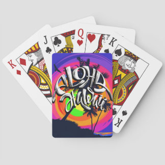 Aloha Hawaii-Palme-Strand-tropischer Spielkarten