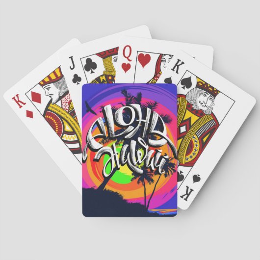 Aloha Hawaii-Palme-Strand-tropischer Spielkarten (Rückseite)