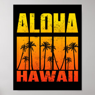 Aloha Hawaii Palme Tropisch Hawaiianische Insel Re Poster
