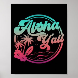 Aloha Hawaii Palme Tropisch Hawaiianische Insel St Poster