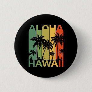 Aloha Hawaii Palmenbaum Tropische Hawaiianische In Button