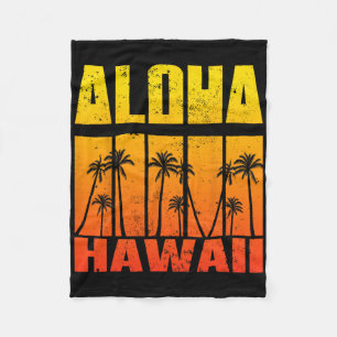 Aloha Hawaii Palmenbaum Tropische Hawaiianische In Fleecedecke