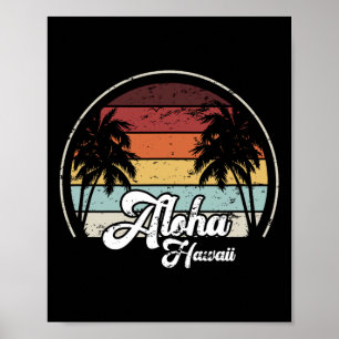 Aloha Hawaii Palms Cool Lässiger Summer Beach Vaca Poster