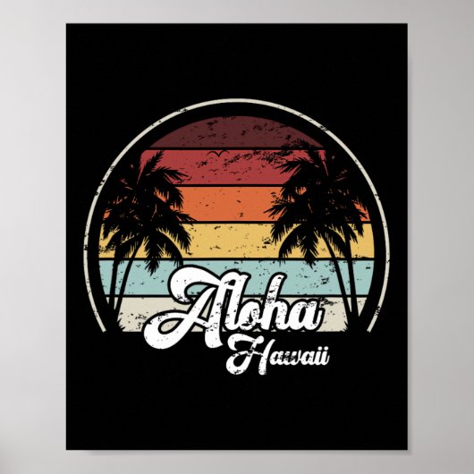 Aloha Hawaii Palms Cool Lässiger Summer Beach Vaca Poster (Vorne)
