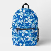 ALOHA HAWAII-PATTER IN BLAU x 2 Bedruckter Rucksack (Vorderseite)