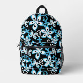 ALOHA HAWAII PATTER IN SCHWARZ/BLAU BEDRUCKTER RUCKSACK (Vorderseite)