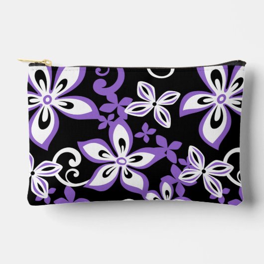 ALOHA HAWAII PATTER IN SCHWARZ/LILA ZUBEHÖRTASCHE (Vorderseite)