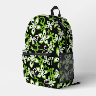 ALOHA HAWAII PATTER IN SCHWARZ/LIMON BEDRUCKTER RUCKSACK