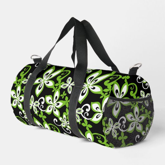 ALOHA HAWAII PATTER IN SCHWARZ/LIMON DUFFLE BAG (Rechte Ecke)