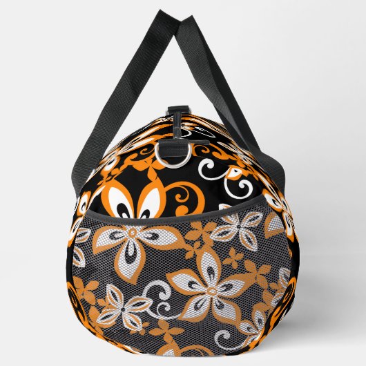 ALOHA HAWAII PATTER IN SCHWARZ/ORANGE DUFFLE BAG (Rechts)