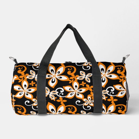 ALOHA HAWAII PATTER IN SCHWARZ/ORANGE DUFFLE BAG (Vorderseite)