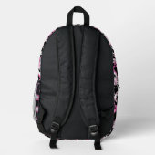 ALOHA HAWAII PATTER IN SCHWARZ/PINK BEDRUCKTER RUCKSACK (Rückseite)
