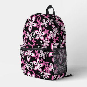 ALOHA HAWAII PATTER IN SCHWARZ/PINK BEDRUCKTER RUCKSACK