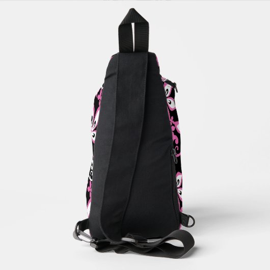 ALOHA HAWAII PATTER IN SCHWARZ/PINK CROSSBODY BAG (Rückseite)