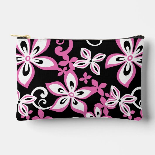 ALOHA HAWAII PATTER IN SCHWARZ/PINK ZUBEHÖRTASCHE (Vorderseite)