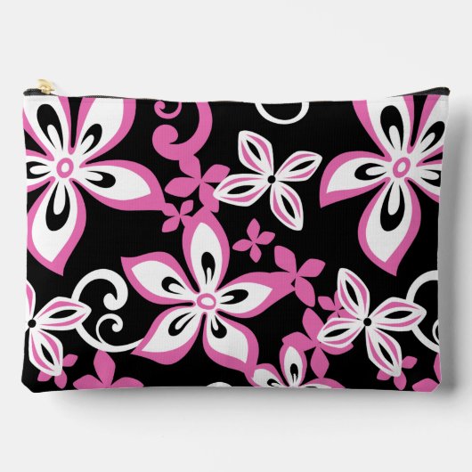 ALOHA HAWAII PATTER IN SCHWARZ/PINK ZUBEHÖRTASCHE (Vorderseite)