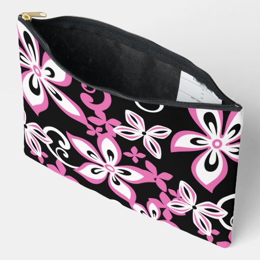 ALOHA HAWAII PATTER IN SCHWARZ/PINK ZUBEHÖRTASCHE (Offen)
