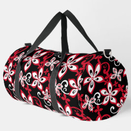ALOHA HAWAII PATTER IN SCHWARZ/ROT DUFFLE BAG