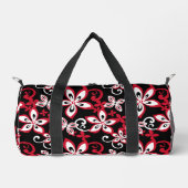 ALOHA HAWAII PATTER IN SCHWARZ/ROT DUFFLE BAG (Vorderseite)