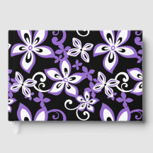 ALOHA HAWAII PATTER IN SCHWARZ UND LILA