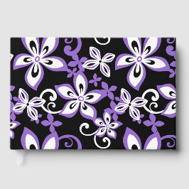 ALOHA HAWAII PATTER IN SCHWARZ UND LILA GÄSTEBUCH