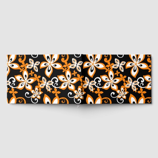 ALOHA HAWAII PATTER IN SCHWARZ UND ORANGE GÄSTEBUCH (Voll)