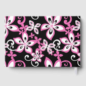 ALOHA HAWAII PATTER IN SCHWARZ UND PINK GÄSTEBUCH (Rückseite)