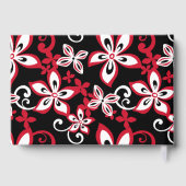 ALOHA HAWAII PATTER IN SCHWARZ UND ROT GÄSTEBUCH (Rückseite)