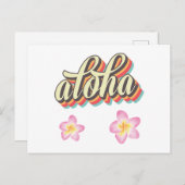 Aloha Hawaii Plumeria Watercolor Floral Einladungspostkarte (Vorne/Hinten)